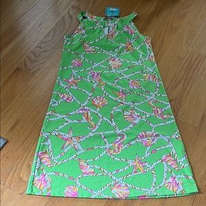 Barbara Gerwit engineered Knit sleeveless halter dress NWT size S pink/green